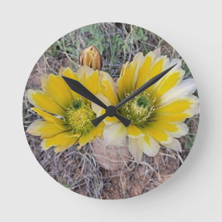 Desert Blooms Round Clock