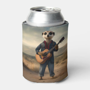 Desert Blues: A Meerkat’s Denim Guitar Jam, Can Cooler