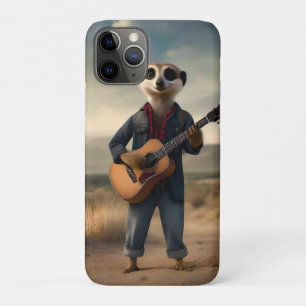 Desert Blues: A Meerkat’s Denim Guitar Jam, iPhone 11 Pro Case