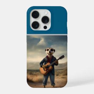 Desert Blues: A Meerkat’s Denim Guitar Jam, iPhone 15 Pro Case