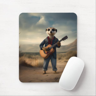 Desert Blues: A Meerkat’s Denim Guitar Jam, Mouse Pad