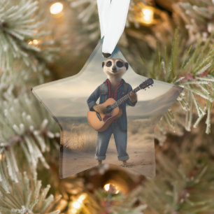 Desert Blues: A Meerkat’s Denim Guitar Jam, Ornament