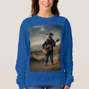 Desert Blues: A Meerkat’s Denim Guitar Jam, Sweatshirt