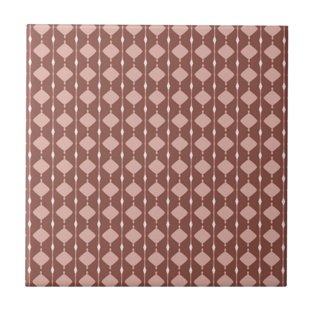 Desert Blush African Terracotta Geometric Ceramic Tile (Front)