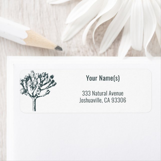 Desert Boho Flora Joshua Tree Return Address Label (Insitu)
