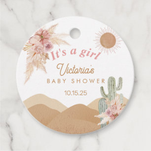 Desert Boho Girl Baby Shower Southwestern Arizona Favour Tags