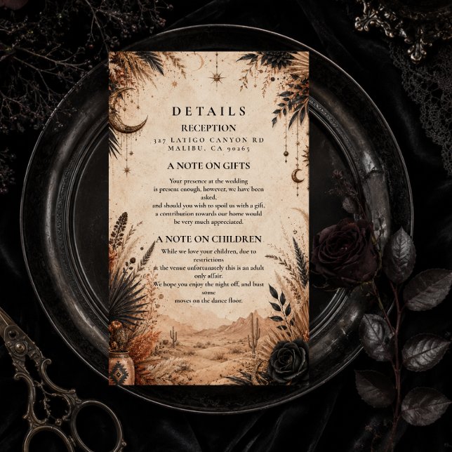Desert Boho Goth Wedding Enclosure Card (Creator Uploaded)