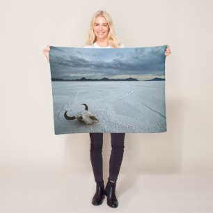 Desert   Bonneville Salt Flats Utah Fleece Blanket