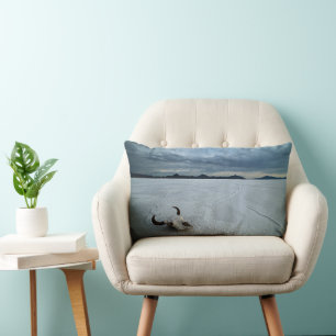 Desert Bonneville Salt Flats Utah Lumbar Cushion