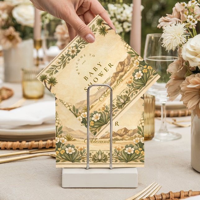Desert Botanical Baby Shower Napkin (Creator Uploaded)