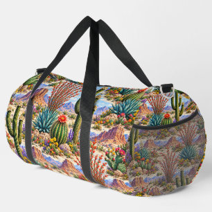 Desert Botanical Cactus & Wildflower Landscapes Duffle Bag