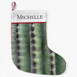 Desert Botanical Green Cactus Small Christmas Stocking