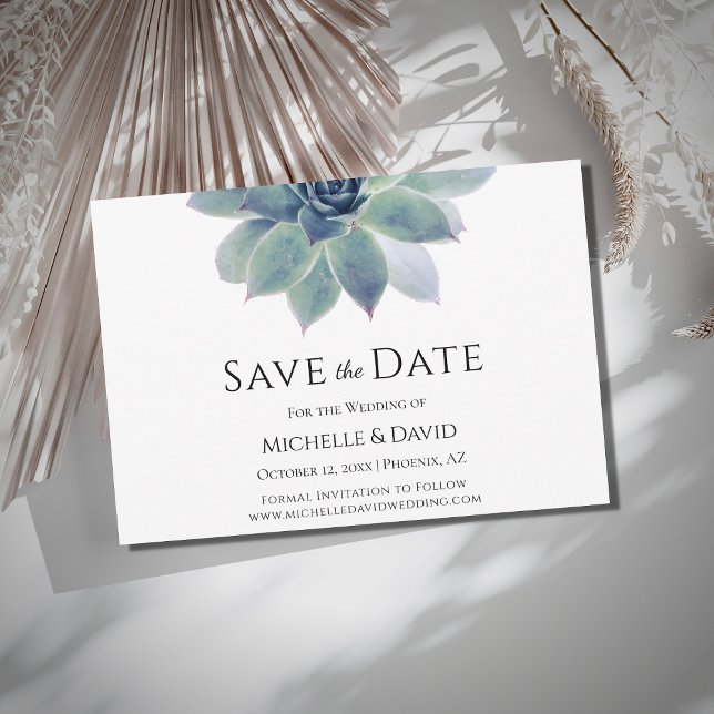 Desert Botanical Succulent Elegant Wedding  Save The Date (Creator Uploaded)
