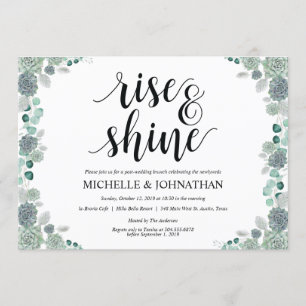 Desert Botanical Wedding Brunch Invitation Card