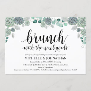 Desert Botanical Wedding Brunch Invitation Card