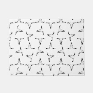 Desert Bull Horns Skulls Western Themed Doormat