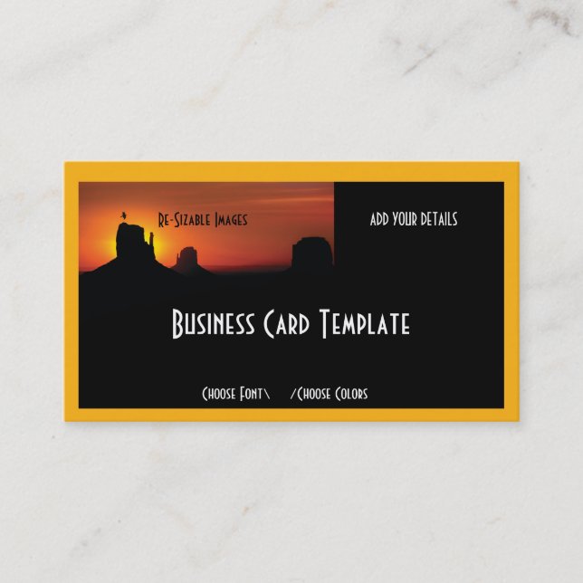 Desert Buttes Southwestern Sunset Business Card (Front)