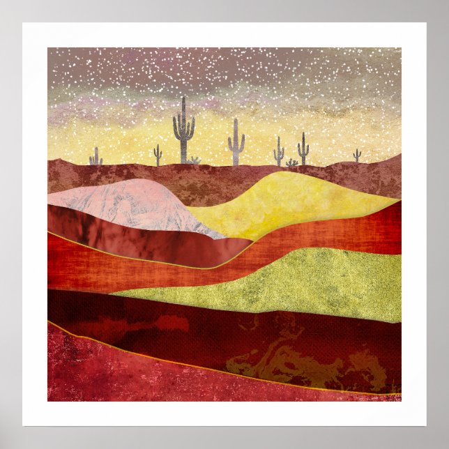 Desert Cacti Landscape Poster (Front)