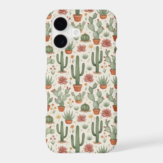 Desert Cacti Succulent Seamless Pattern (Back)