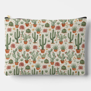 Desert Cacti Succulent Seamless Pattern Accessory Pouch