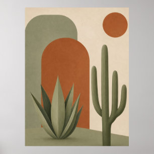 Desert Cactus & Agave Minimalist Wall Art