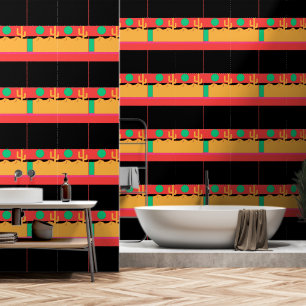 Desert Cactus Banded Wallpaper