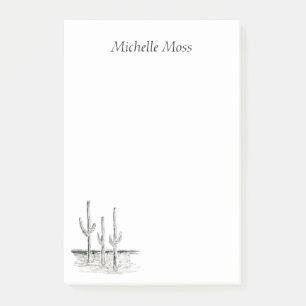 Desert Cactus Black White Southwestern Post-it Notes