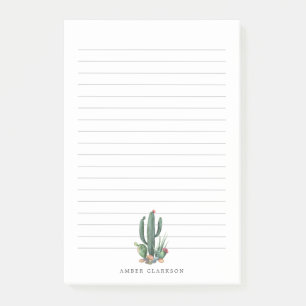 Desert Cactus Bloom Lined Post-it Notes