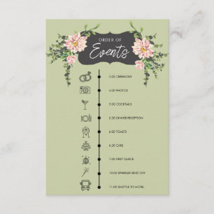Desert Cactus Bloom Order of Events Enclosure Card