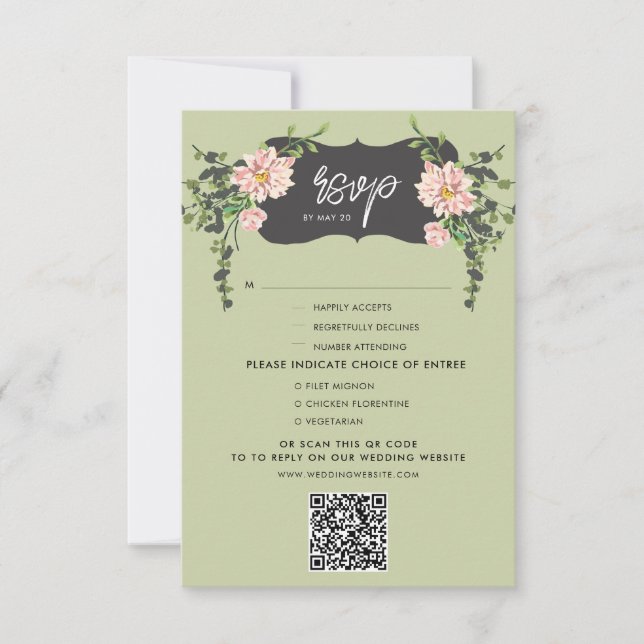 Desert Cactus Bloom Response Card w Menu Options (Front)