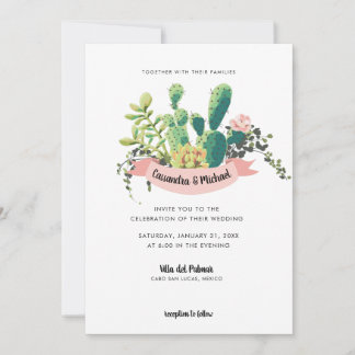 Desert Cactus Bloom  Wedding Invitation