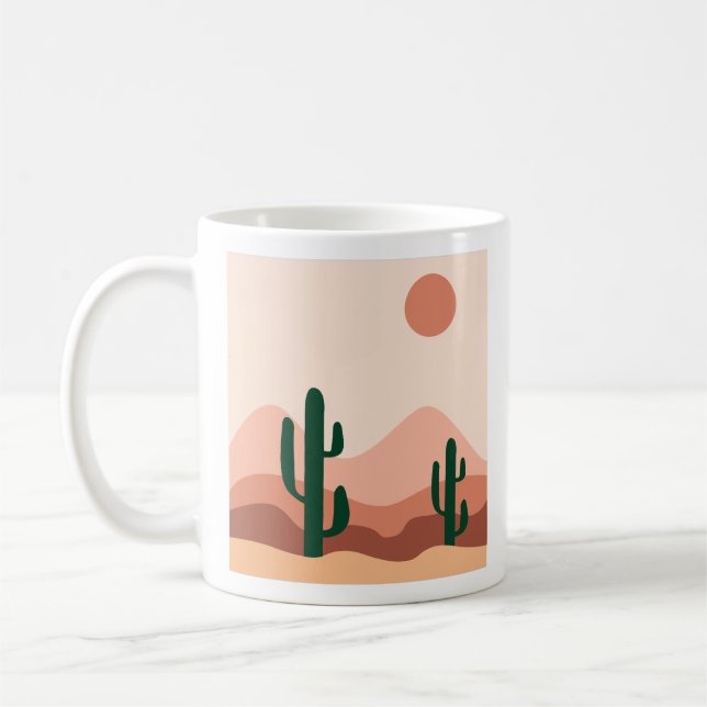 Desert cactus boho art  coffee mug (Left)
