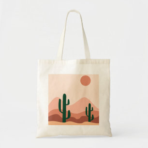 Desert cactus boho art  tote bag