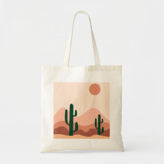 Desert cactus boho art  tote bag