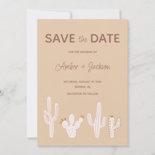 Desert cactus boho western destination save the date