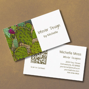 Desert Cactus Botanical Interior Design Business Card