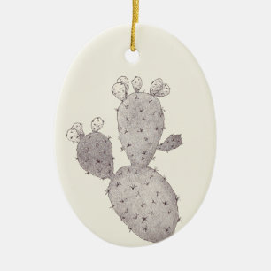 Desert Cactus Ceramic Ornament
