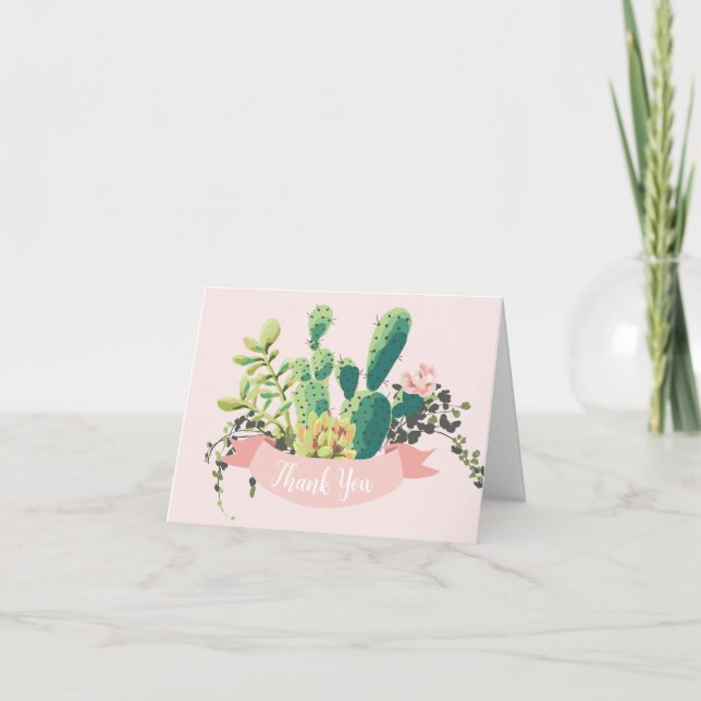 Desert Cactus Garden |  Thank You Card (Front)