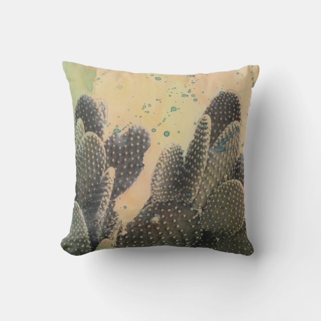 Desert Cactus | Green Splatter Cushion (Front)