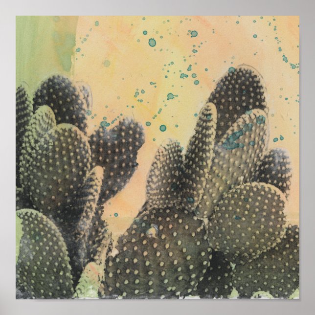 Desert Cactus | Green Splatter Poster (Front)