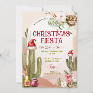 Desert Cactus Holiday Cocktail Christmas Fiesta Invitation