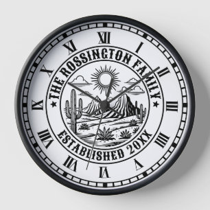 Desert Cactus Landscape #2S Family Name Date Estd Clock