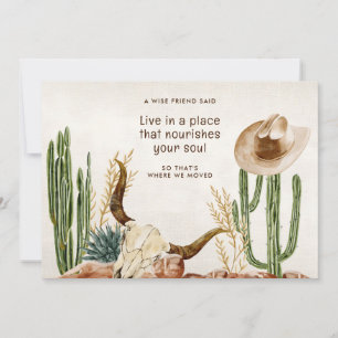 Desert Cactus Motivational Quote New Address Announcement