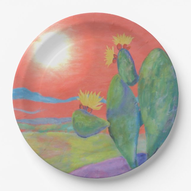 Desert Cactus Paper Plate (Front)