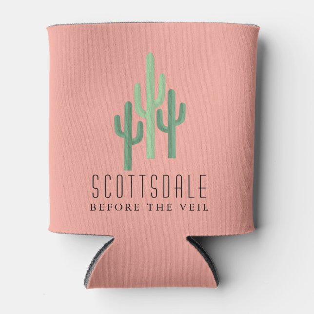 Desert Cactus Scottsdale Bachelorette Can Cooler (Front)