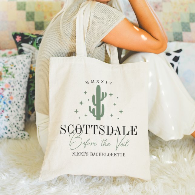 Desert Cactus Scottsdale Bachelorette Party Tote Bag (Creator Uploaded)