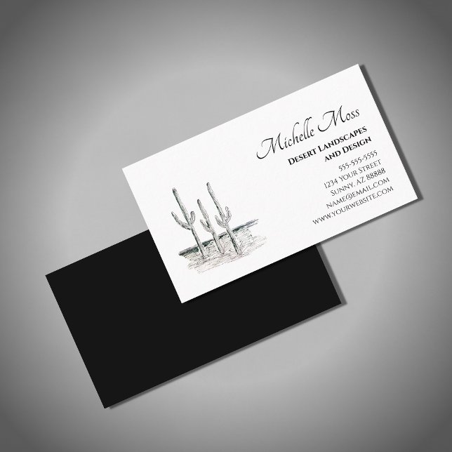 Desert Cactus Simple Southwest  Business Card (Creator Uploaded)