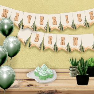 Desert Cactus Southwest Baby Shower, Birthday Name Bunting