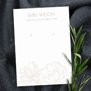 DESERT CACTUS SUCCULENT BLUSH PINK EARRING DISPLAY BUSINESS CARD