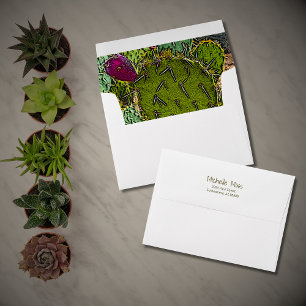 Desert Cactus Succulent Botanical Return Address Envelope